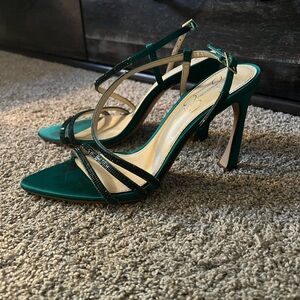 Elegant Green Strappy Heels